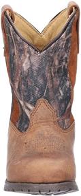 img 1 attached to Smoky Mountain Hopalong Series: Toddler Western Boots with U-Toe Leather, TPR Sole, Walking Heel, Man-Made Lining, and Distressed Design