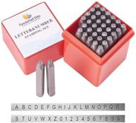 🔨 pandahall elite 36-piece metal stamp set: 1/20 inch 1.5mm alphabet a-z, numbers 0-9, and symbols. iron uppercase stamps punch press tool for imprinting on metal, jewelry, leather, and wood. logo