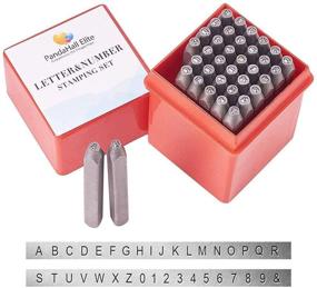 img 2 attached to 🔨 PandaHall Elite 36-Piece Metal Stamp Set: 1/20 inch 1.5mm Alphabet A-Z, Numbers 0-9, and Symbols. Iron Uppercase Stamps Punch Press Tool for Imprinting on Metal, Jewelry, Leather, and Wood.