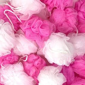 img 2 attached to Wholesale Bulk Lot of 20 Loofah Lord White and Pink Mixed Assortment Bath or Shower Sponge Loofahs Pouf Mesh - Ideal for Baby Showers and Girls Gift Bags!