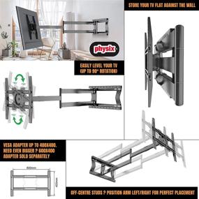 img 1 attached to 📺 Physix 2120 Long Arm TV Wall Mount: Full-Motion, 32-75 inch Screens, Extra Long 47 inch Extension, Holds 77 lbs, Swivels 180° - Max VESA 400x400