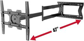 img 4 attached to 📺 Physix 2120 Long Arm TV Wall Mount: Full-Motion, 32-75 inch Screens, Extra Long 47 inch Extension, Holds 77 lbs, Swivels 180° - Max VESA 400x400