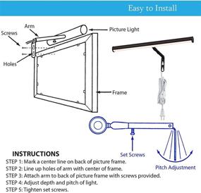 img 1 attached to Ciata Lighting 14-Inch 4-Watt LED Oil Rubbed Bronze Adjustable Picture Light with 3000K Warm White, CRI -90 for Enhanced Display, Integrated LED Indoor Lighting