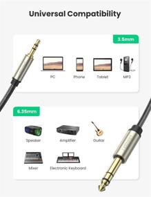 img 3 attached to 🎧 UGREEN 6.35mm 1/4 Male to 3.5mm 1/8 Male TRS Stereo Audio Cable – Zinc Alloy Housing, Nylon Braid – Compatible with iPod, Laptop, Home Theater Devices, Amplifiers – 6FT Length