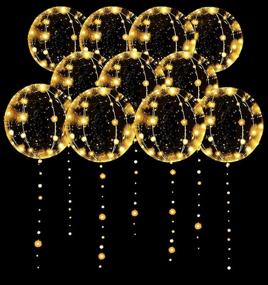 img 4 attached to 10 Pack LED Balloons: Light Up 20 Inch Clear Helium Bobo Balloons for Valentines Day, Halloween, Christmas, Weddings, Birthdays - Party Decorations with String Lights