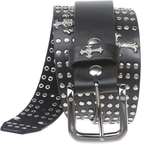 img 1 attached to Riveted Chritian Religious Studded Leather Men's Accessories