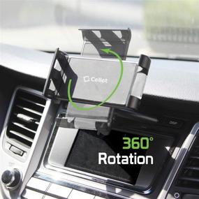 img 1 attached to 📱 Universal Car CD Slot Phone Holder & Tablet Mount - Adjustable Angle for iPhone 13 Pro Max Mini 12 11 Samsung Galaxy S21 S20 Note 20 Ultra 5G - All Black Color by Cellet