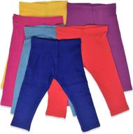 👖 6-pack cotton stretch snug fitting long pant leggings for boys, girls, toddler, and little kids - unisex logo