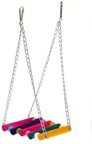 img 4 attached to 🐦 Cocogo Pet Bird Parrot Cage Toys: Ultimate Fun with Hammock Hanging Toys, Swing Toy Chain - 11" Long - For Parakeets, Budgies, and Cockatiels