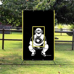 img 2 attached to 🔥 VANTA SPORTS 4'x6' Vinyl Backstop: Strikes & Saves Baseball/Softball Nets with Catcher Image - Batting Cage Backdrop and Net Saver