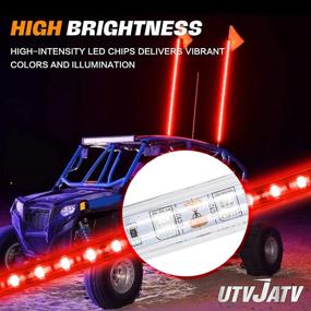 img 3 attached to UTVJATV 3FT LED Whip Red Lights Водонепроницаемая антенна безопасности с флагштоком с флагом для Can-Am Maverick X3 Багги для песчаных дюн UTV ATV 2020 Polaris RZR XP 4X4 Внедорожный грузовик 4 колеса - 1 шт.