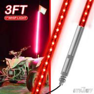 utvjatv 3ft led whip red lights водонепроницаемая антенна безопасности с флагштоком с флагом для can-am maverick x3 багги для песчаных дюн utv atv 2020 polaris rzr xp 4x4 внедорожный грузовик 4 колеса - 1 шт. логотип