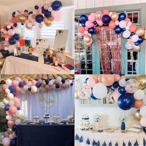 img 1 attached to 🎈 Rose Gold Chrome Gold Navy Blue White Pink Balloon Garland Arch Kit - 110pcs | Perfect Balloon Decorations for Bridal Shower, Wedding, Birthday Party, Baby Shower, Gender Reveal, Backdrop