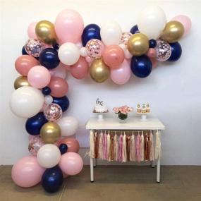 img 2 attached to 🎈 Rose Gold Chrome Gold Navy Blue White Pink Balloon Garland Arch Kit - 110pcs | Perfect Balloon Decorations for Bridal Shower, Wedding, Birthday Party, Baby Shower, Gender Reveal, Backdrop