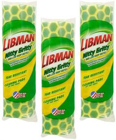 img 3 attached to 🧽 High-Quality Libman Nitty Gritty Roller Mop Refills - 3 Pack (Green & Yellow)