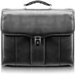 executive laptop briefcase leather black logo