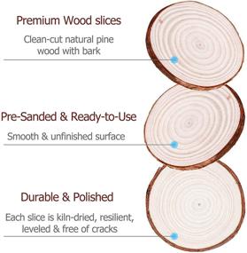 img 1 attached to 🌲 Flasoo Natural Wood Slices Craft Kit - 60 Pcs, 2.5~3 Inches - Perfect for DIY Arts, Crafts, Rustic Weddings, Christmas Ornaments