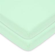 👶 american baby company 2-pack natural cotton value jersey knit fitted pack n playard sheet - mint, soft & breathable - gender neutral logo