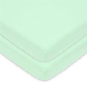 img 4 attached to 👶 American Baby Company 2-Pack Natural Cotton Value Jersey Knit Fitted Pack N Playard Sheet - Mint, Soft & Breathable - Gender Neutral