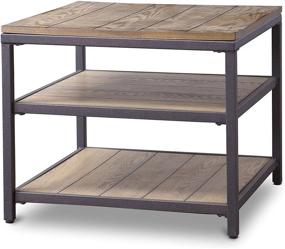 img 4 attached to Baxton Studio Caribou Wood and Metal End Table: A Perfect Blend of Rustic Charm and Modern Design