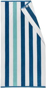 img 3 attached to Kaufman - Soft, Plush, 4 Pack of 100% Combed Ring Spun Yarn Dye Cotton Velour Oversized Towels, 32”x62” Highly Absorbent, Quick Dry, Colorful Cabana Striped Beach, Pool, and Bath Towels.