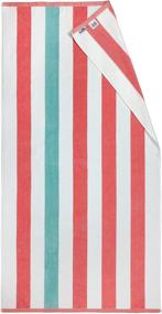 img 2 attached to Kaufman - Soft, Plush, 4 Pack of 100% Combed Ring Spun Yarn Dye Cotton Velour Oversized Towels, 32”x62” Highly Absorbent, Quick Dry, Colorful Cabana Striped Beach, Pool, and Bath Towels.