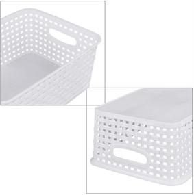 img 2 attached to 📦 6 Pack of White Plastic Rattan Storage Baskets by Sandmovie