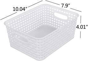 img 3 attached to 📦 6 Pack of White Plastic Rattan Storage Baskets by Sandmovie