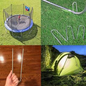 img 3 attached to 🤸 Uniprime Heavy Duty U Shaped Trampoline Stakes - Long Wind Ground Anchors for Trampolines, Soccer Goals, Camping Tents & Garden Decoration