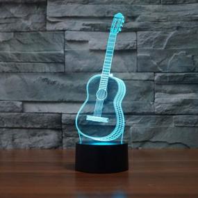 img 1 attached to Гитарная оптическая иллюзия 3D LED Sensor Night Light с Smart Touch & Amp