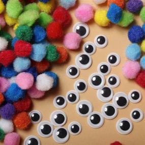 img 3 attached to 🎨 Incraftables 1500 Pcs Pom Poms with Googly Eyes - Best Colored Cotton 1 cm Puff Balls for DIY Crafts, Hats & Decorations - Multicolor Puffy Pompoms Gift Set for Kids & Adults