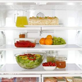 img 1 attached to 🧊 Clear and Washable Refrigerator Shelf Liners: 8-Pack Mats for Glass Shelves, Drawers & Cupboards - EVA 17.7 x 12 Inch