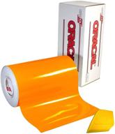 🍊 oracal 6510 fluorescent orange cast vinyl wrap 12x30 roll for cricut, silhouette &amp; cameo with hard yellow detailer squeegee - 1 roll pack logo