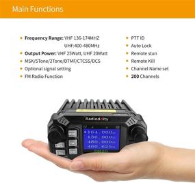 img 2 attached to 🚚 Радиоддити DB25 Pro Дуальная Полоса Четыре-Ожидание Мини Мобильная Автомобильно-Грузовая Рация: Ультракомпактный 25 Вт Трансивер + 50 Вт Высокоуровневая Квадрополосная Антенна