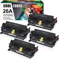 🖨️ cool toner hp 26a cf226a 26x cf226x compatible toner cartridge replacement for laserjet pro mfp m426fdw m402n m402dn m402dw m426fdn m426dw m402 m402d 402n m426 printer toner ink, black (4-pack) logo