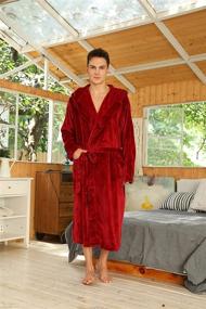 img 3 attached to The Ultimate Comfort: U2SKIIN Fleece Hooded Plush Bathrobe for Men's Clothing