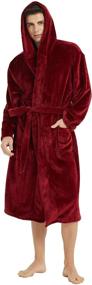 img 4 attached to The Ultimate Comfort: U2SKIIN Fleece Hooded Plush Bathrobe for Men's Clothing