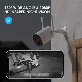 img 1 attached to 📷 Ultimate Outdoor Security Camera: WiFi Solar Rechargeable Battery Power IP Surveillance Home Cameras with 1080P, Human Motion Detection, Night Vision, 2-Way Audio, 4dbi Antenna, IP65 Waterproof & Cloud/SD Storage