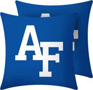 🎓 university throw pillow covers - protective decorative pillowcases with zipper (set of 2) - air force falcons, 18" x 18" - no insert included логотип