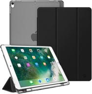 📱 fintie ipad air 10.5" (3rd gen) 2019 / ipad pro 10.5" 2017 case - lightweight slim shell cover with translucent frosted back, pencil holder, auto wake/sleep, black logo