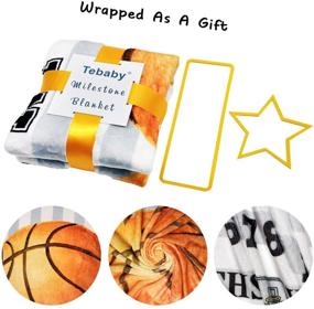 img 2 attached to 👶 Baby Monthly Milestone Blanket Boy - Personalized Basketball Sports Nursery Decor Photography Prop with Frame - Perfect Unisex Neutral Shower Gift - Large 51''x40''
