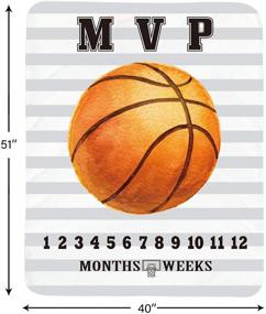 img 3 attached to 👶 Baby Monthly Milestone Blanket Boy - Personalized Basketball Sports Nursery Decor Photography Prop with Frame - Perfect Unisex Neutral Shower Gift - Large 51''x40''