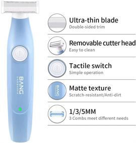 img 3 attached to Electric Cordless Bikini Trimmer for Women - Lady Shaver and Trimmer Electric, Painless Rechargeable Wet & Dry Hair Removal Epilator for Face, Body, Arms, Legs - Blue