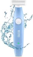electric cordless bikini trimmer for women - lady shaver and trimmer electric, painless rechargeable wet & dry hair removal epilator for face, body, arms, legs - blue logo