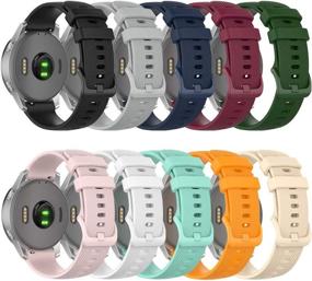 img 4 attached to 📱 QGHXO Garmin Vivoactive 4S Band - Soft Silicone Replacement Watch Band