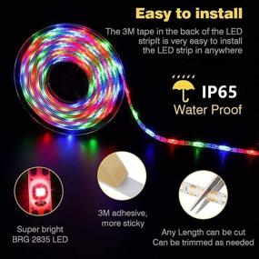 img 1 attached to 🔋 Battery Operated LED Strip Lights - 9.8ft Waterproof Rope Lights with Remote Timer Dimmable | Indoor Outdoor TV Table Bedroom Boat Kitchen Christmas | Multi-Colored | 90 LEDs