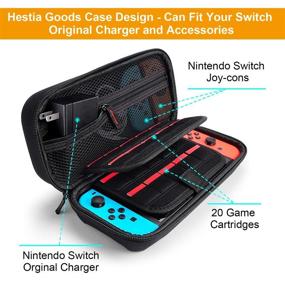 img 3 attached to 🎮 Nintendo Switch Accessories Bundle – Complete Kit with Carrying Case, Screen Protector, Playstand, Game Case, Joystick Cap, Charging Dock, Steering Wheel – 18 in 1