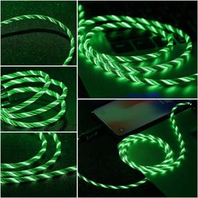 img 3 attached to 🦊 Foxnovo Led iPhone Charger Cable - Apple MFi Certified, 2-in-1 Led Lightning Cable with 360° Flowing Light for iPhone 12/11/11 Pro/XS/XR/X/8/8 Plus/7/7 Plus/6/6 Plus/5s/Android (Green), 3.3FT