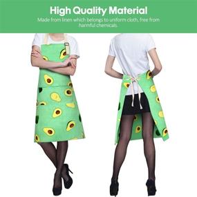 img 3 attached to 👩 KPX 2 шт. Хлопковый фартук с карманом для маленьких женщин и мужчин - Кухонные фартуки из льна