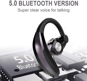 img 1 attached to 🎧 NovPeak Wireless Earpiece: Bluetooth Headset with Noise Reduction & Mic for iPhone, Samsung, Android (Gun Metal)